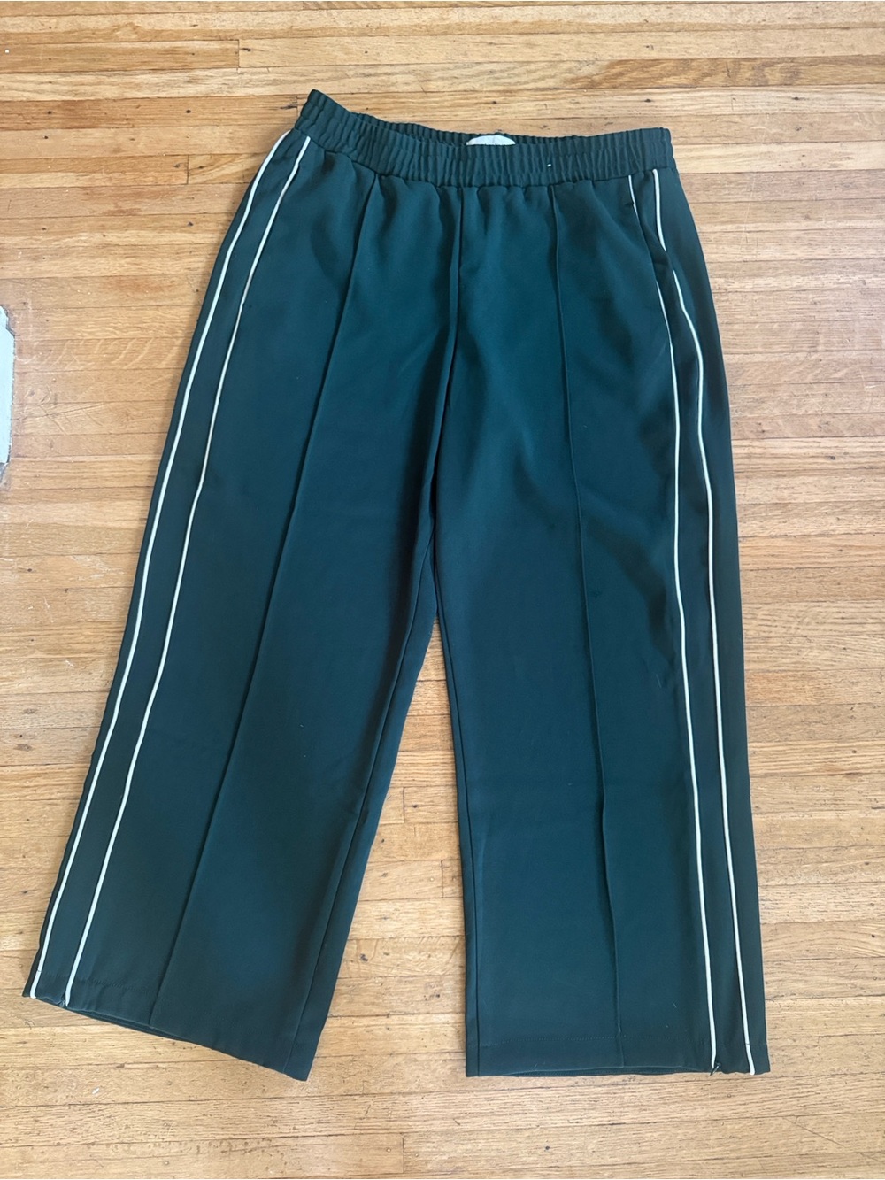 Abercrombie & Fitch Wide-Leg, Dark Green Track Pants, Size M